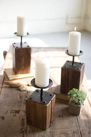 set of three candle holders