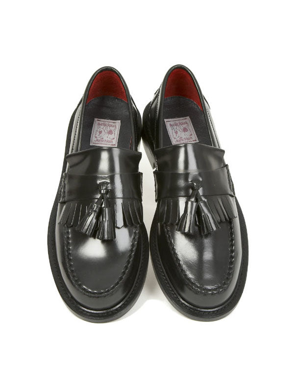 boys black tassel loafers