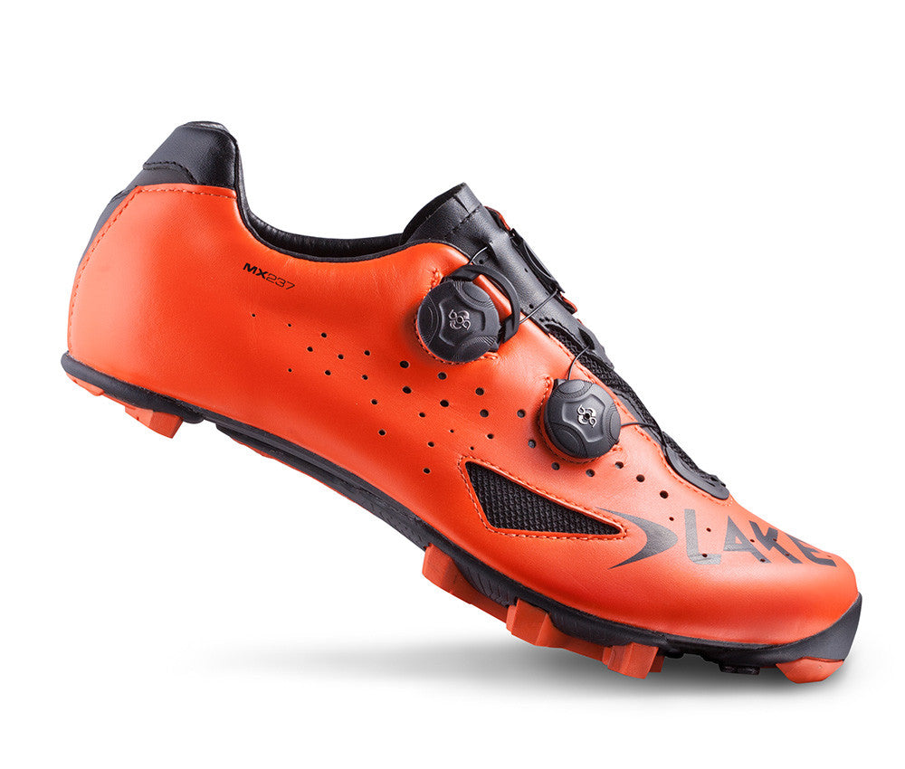 orange cycling shoes