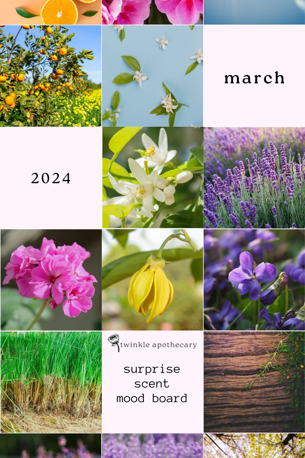 Twinkle Apothecary March 2024 Surprise Scent Mood Board