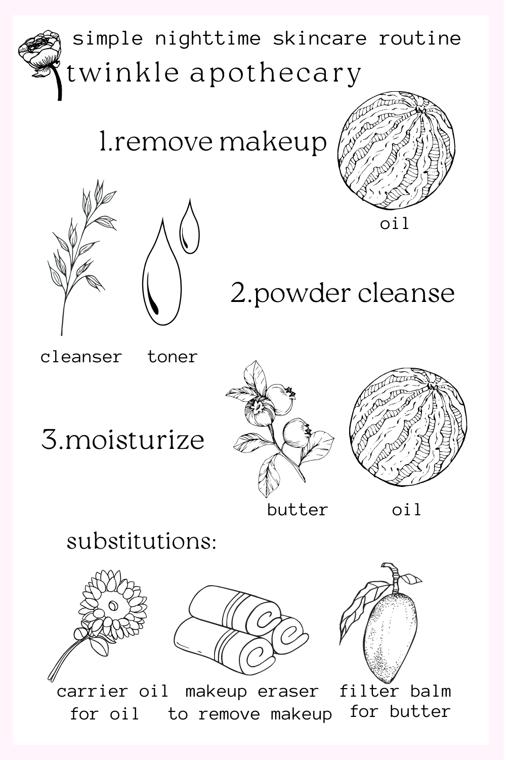 simple nighttime skincare routine twinkle apothecary