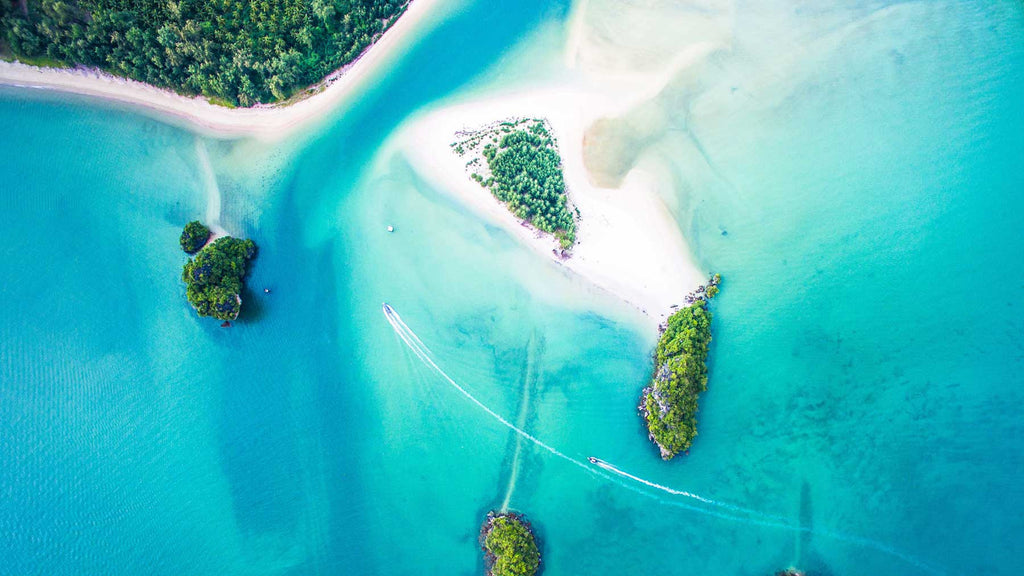 immagine di drone delle isole dei Caraibi