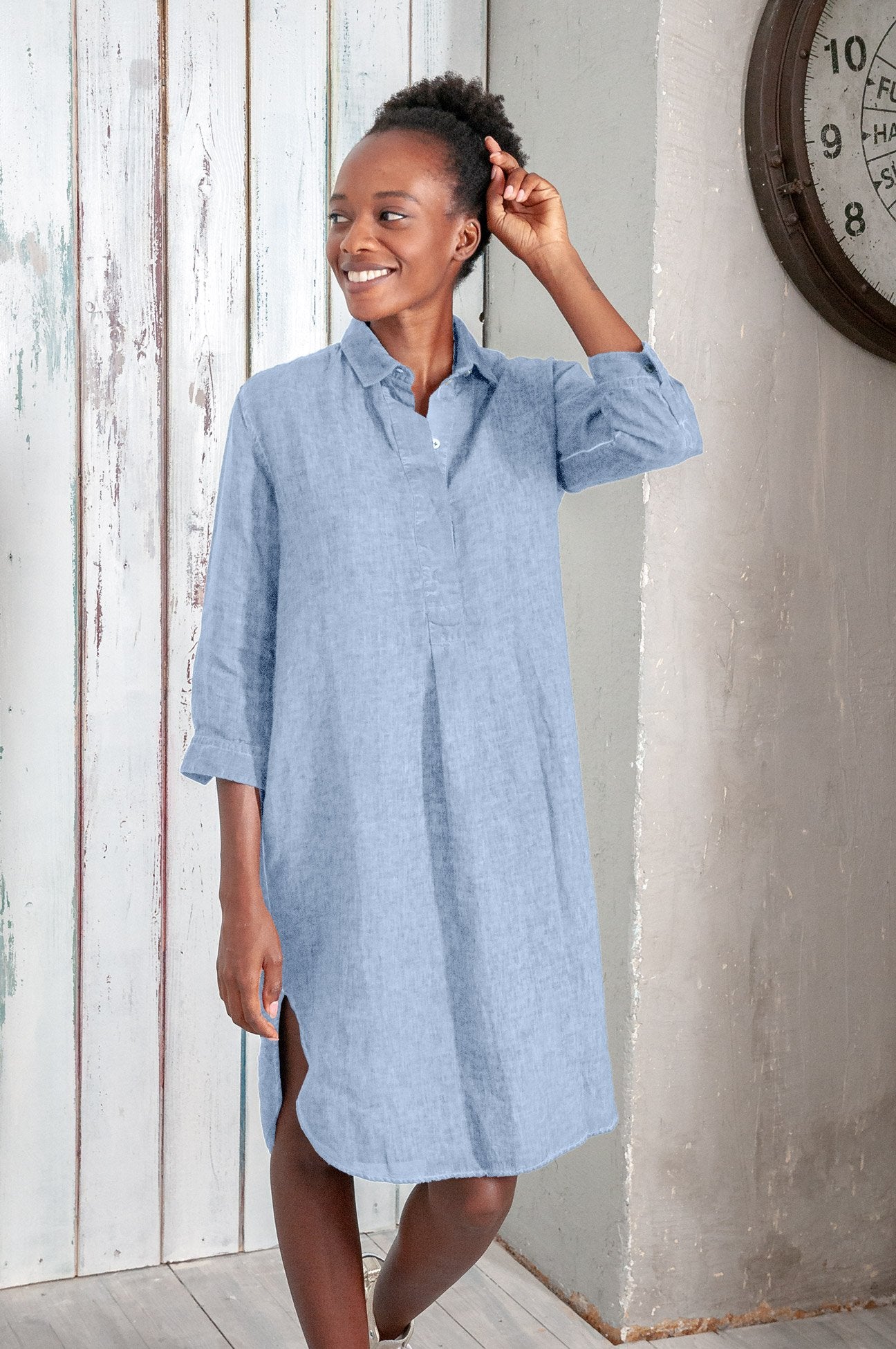 SHORT LINEN TUNIC DRESS GRECA – SEP Suisse