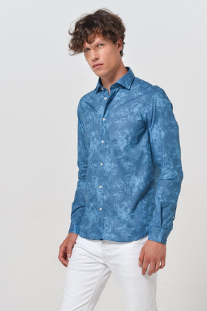Voile Shirt in Hibiscus Pattern Print | Ploumanac'h