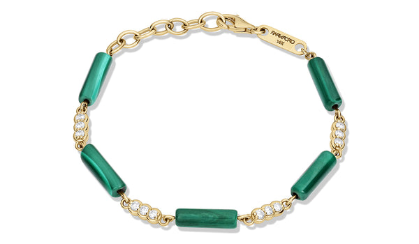 Palace Diamond Bead Bracelet Malachite