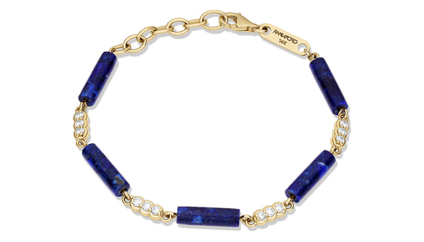 Palace Diamond Bead Bracelet Lapis