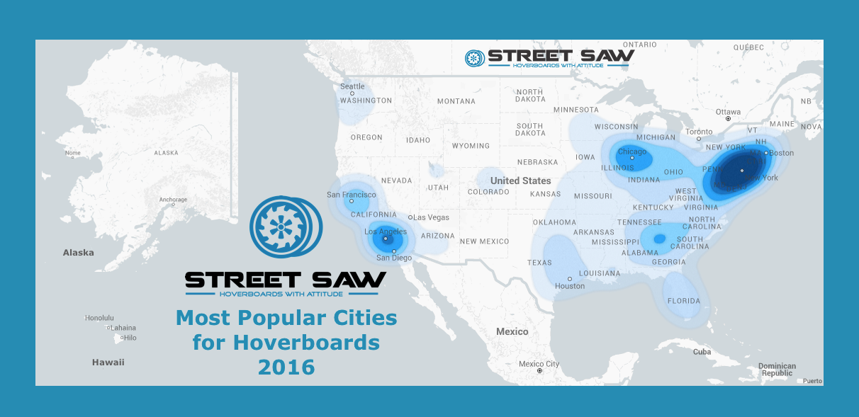 Most Popular Cities for a Hoverboard