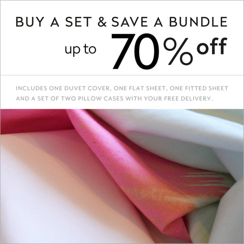 duvet cover So Jess abstract painting soft coral on pastel creamy green up to 70% off