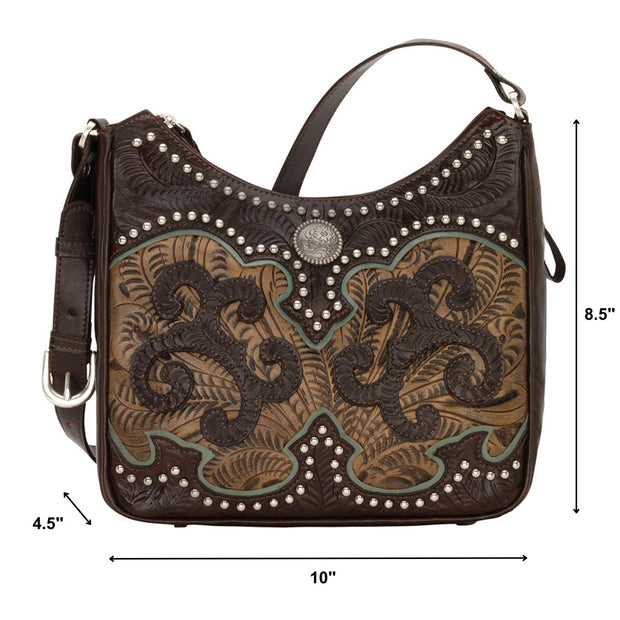 Buy WESTERN ORIGIN Western Style Tooled Leather Cross Body Handbags Concealed  Carry Purse Women Country Single Shoulder Bag at Amazon.in