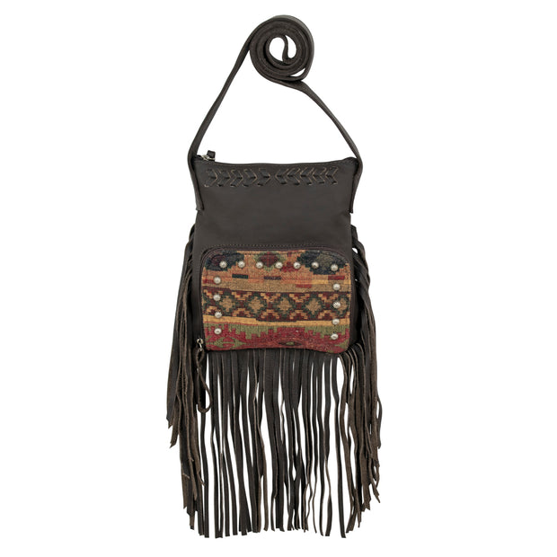 Crossbody Hipster Purse with Fringe – Cowboy Boot Purse – Western Crossbody Bag with Fringe