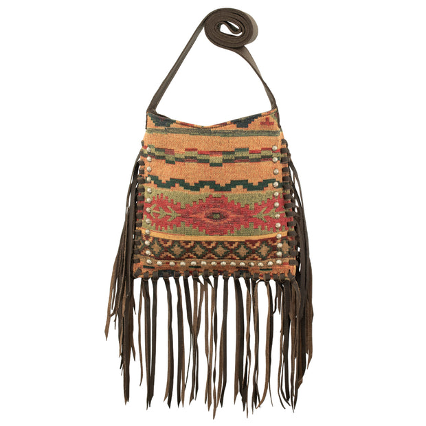 Boho Fringed Leather Shoulder Bag / Fringed Leather Bag / 