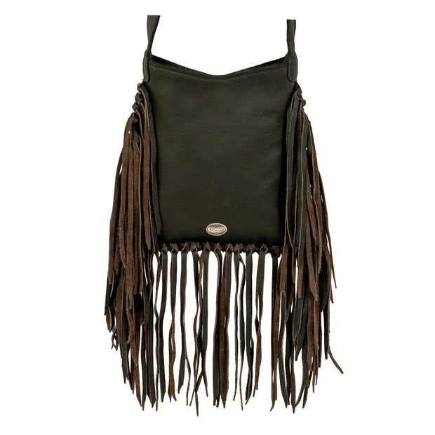 V Flap Fringe Crossbody Purse