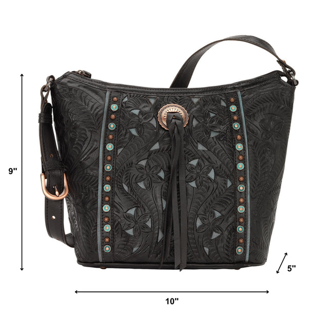 American West Blue Ridge Flap Crossbody Bag - Dark Turquoise