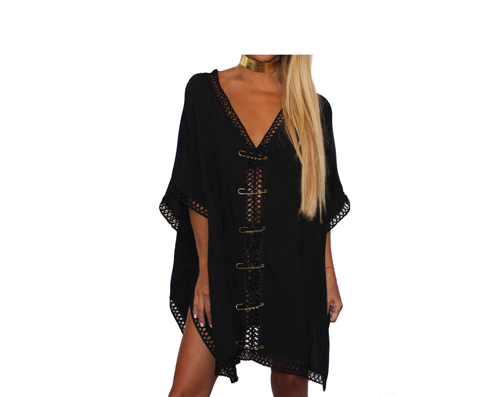 black beach cover up dress