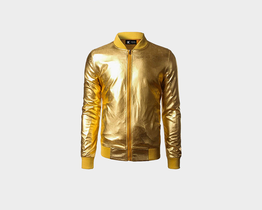 Gold Metallic Bomber Jacket - The Milan – Regine Chevallier