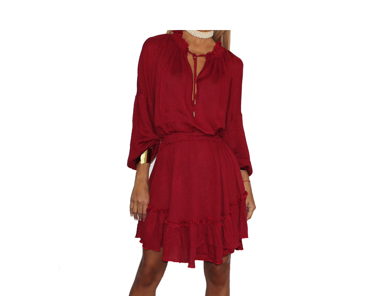 Red flowy short dress - The Capri – Regine Chevallier