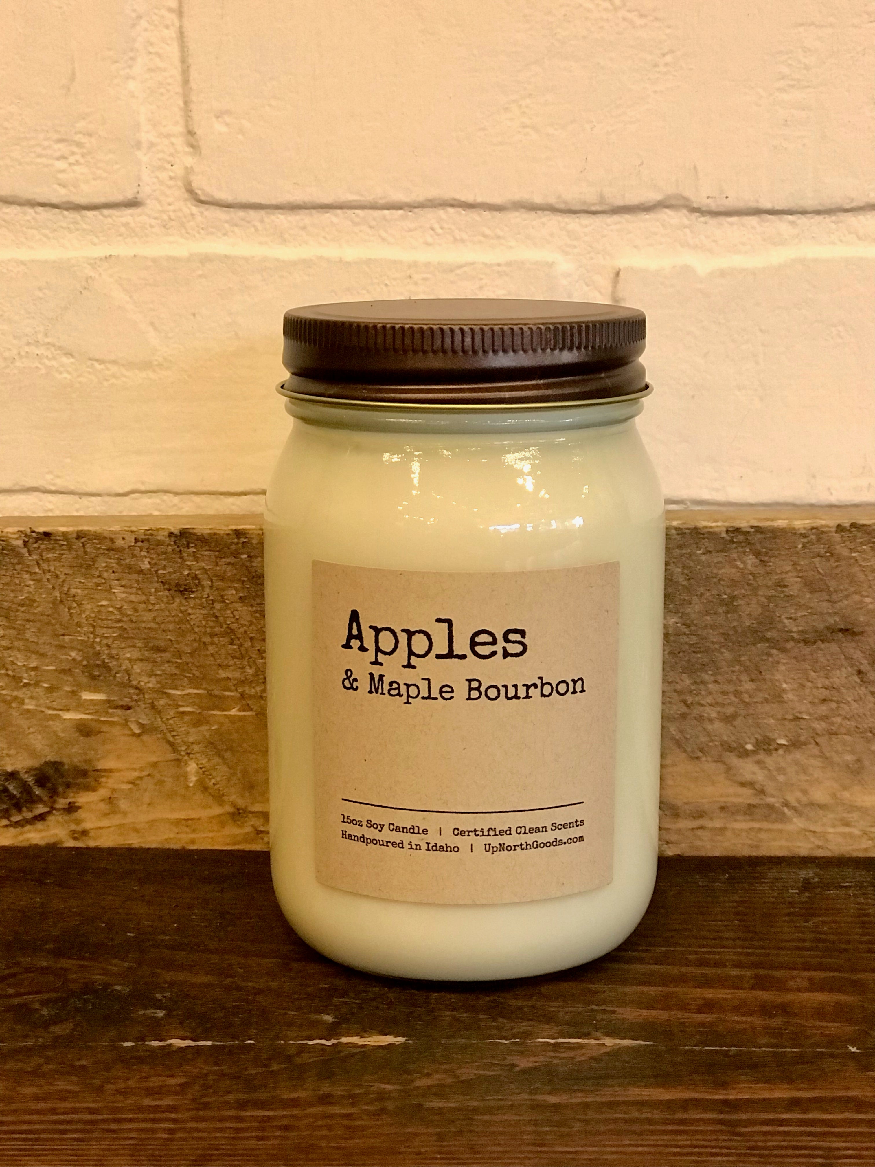 Apples & Maple Bourbon 15oz Soy Candle by Up North Goods