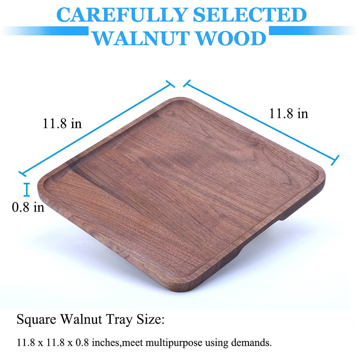 Wooden Serving Trays Natural Black Walnut, FSC, Handcrafted