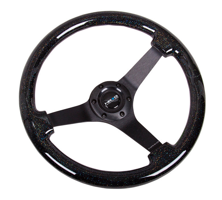 Nrg Deep Dish Series Steering Wheel 3 Deep Black Sparkled Wood Grai