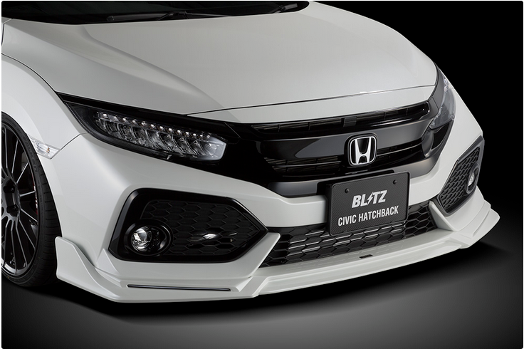 Blitz Front Air Lip 17 18 Honda Civic Hatchback Fk7 Unpainted Darkside Motoring