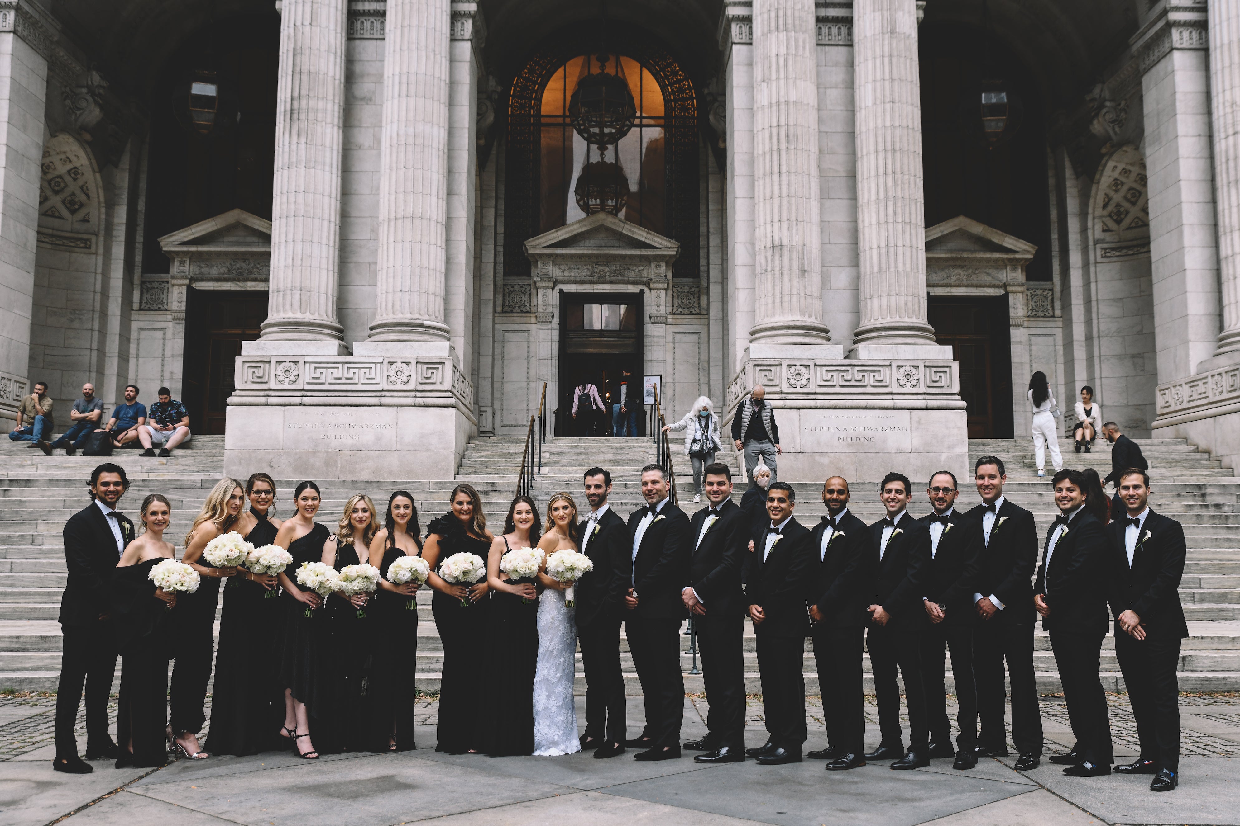 NYPL New York wedding vegan black tie