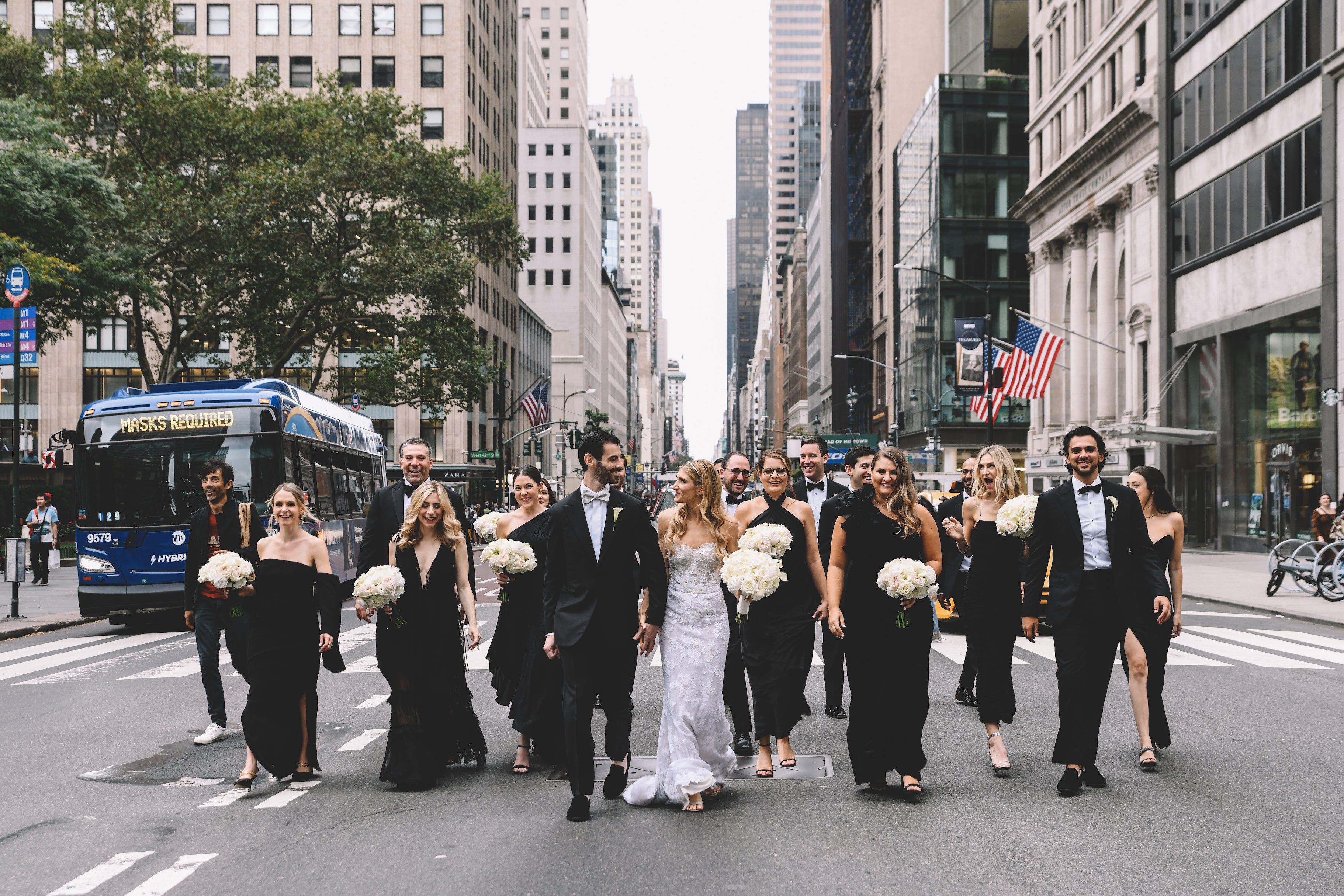 Bryant Park New York wedding vegan black tie