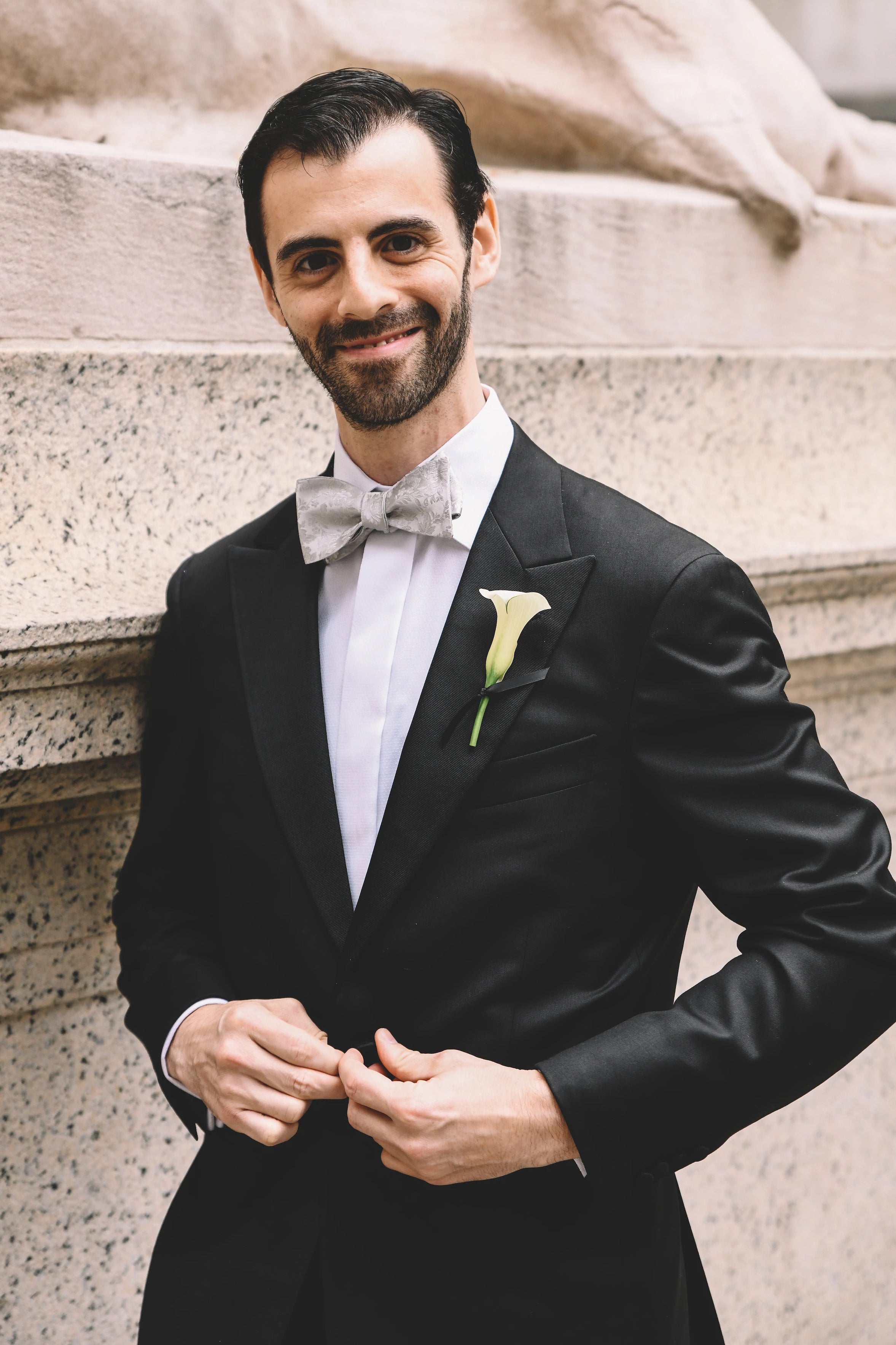 New York wedding groom tuxedo