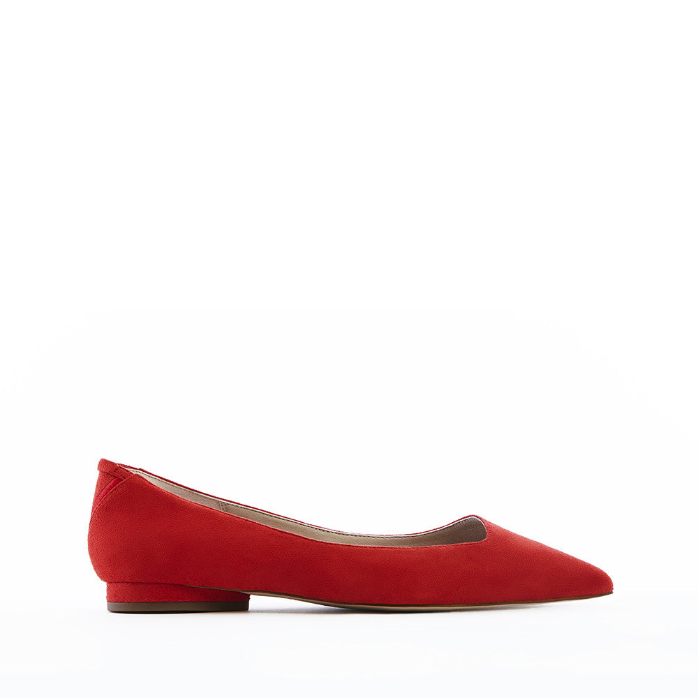 red pointed toe flats