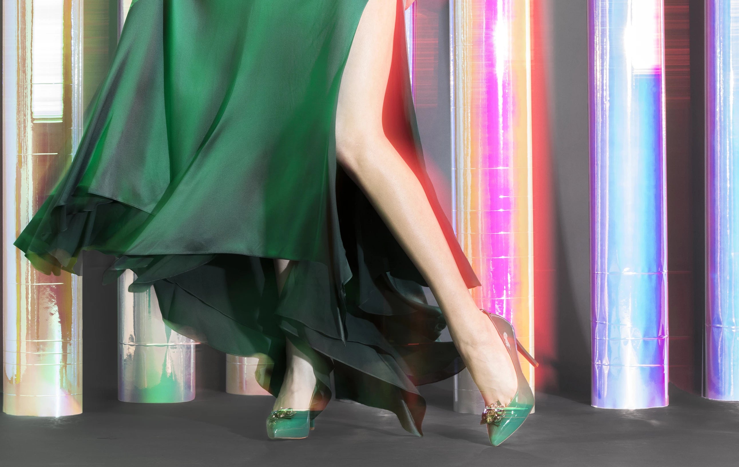 green high heels fashion trends