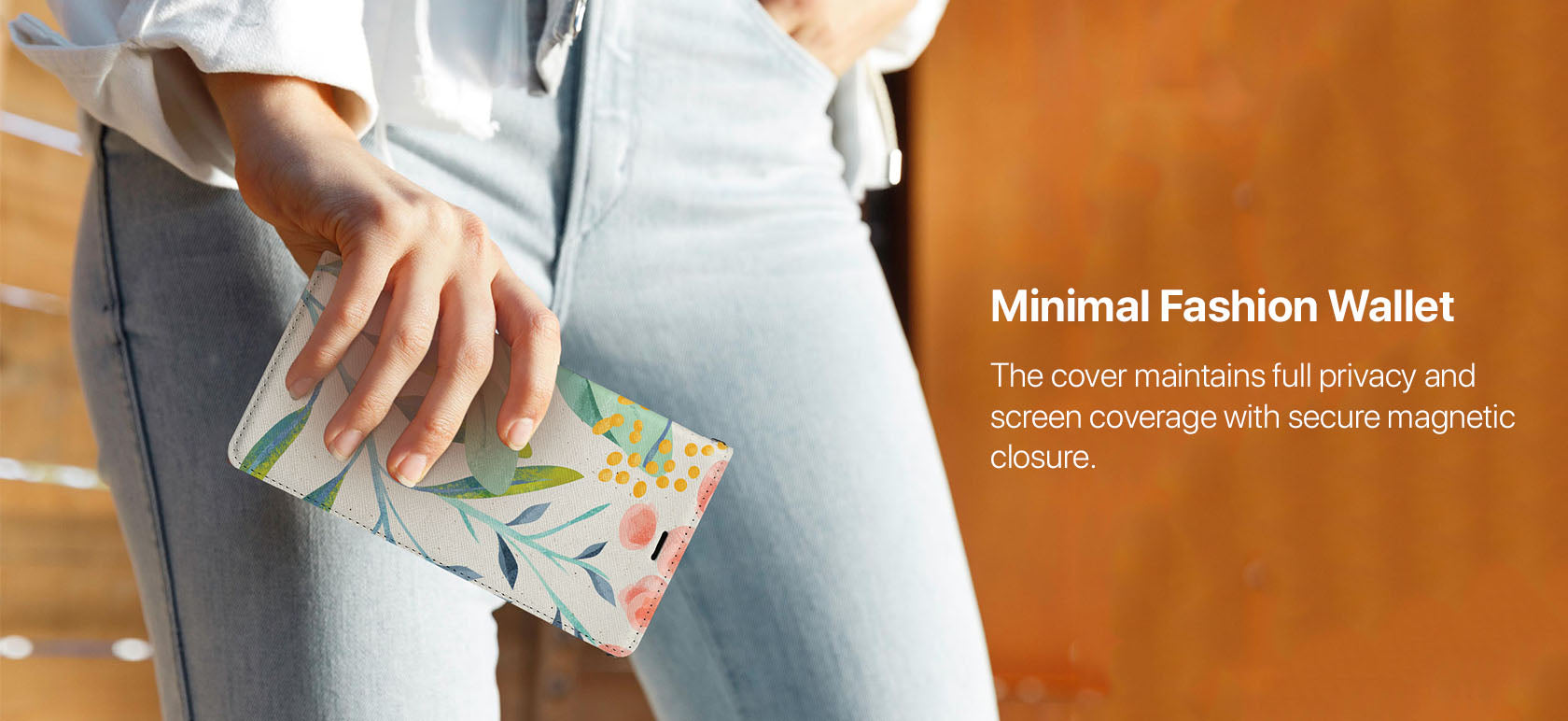 The cover maintains full privacy and screen coverage with secure magnetic closure.