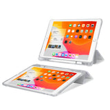 iPad SeeThru Casd with Travel Design Rugged, reinforced cover converts to multi-angle typing/viewing stand