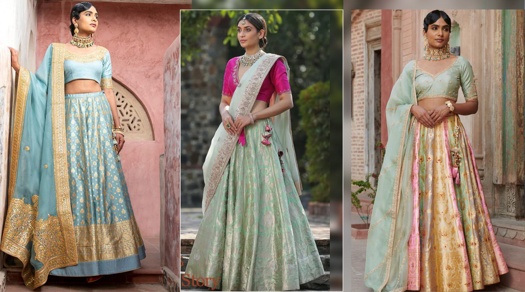 Top 7 Banarasi Lehengas for This Summer Wedding Season In Pastel ...