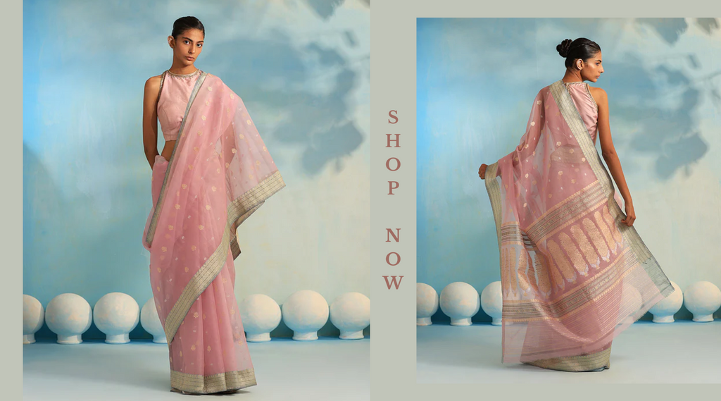 Handloom_Light_Pink_Pure_Kora_Silk_Banarasi_Saree_With_Kadhwa_Booti_And_Border_WeaverStory