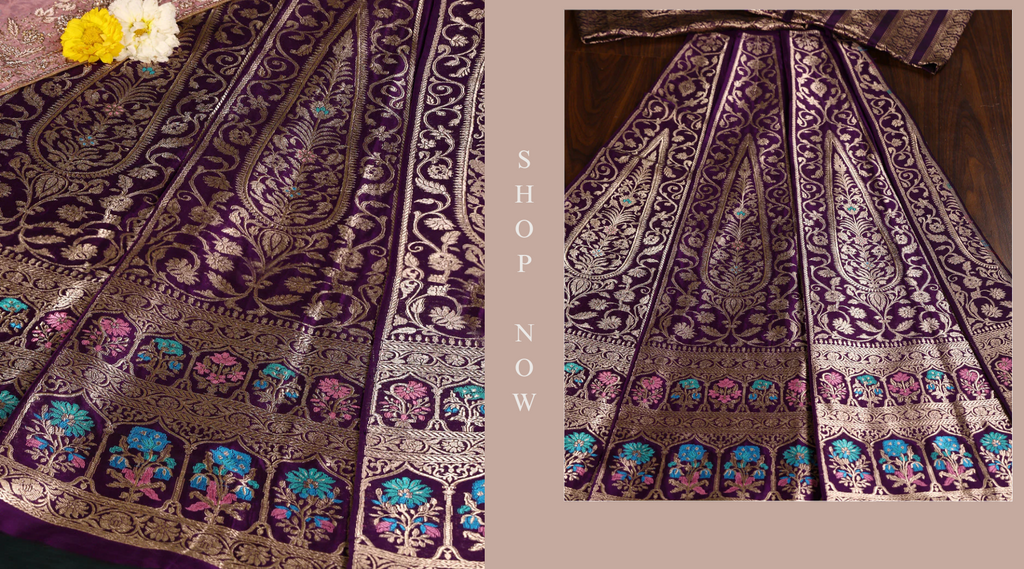 Handloom_Purple_Pure_Katan_Silk_Banarasi_Lehenga_With_Meenakari_WeaverStory