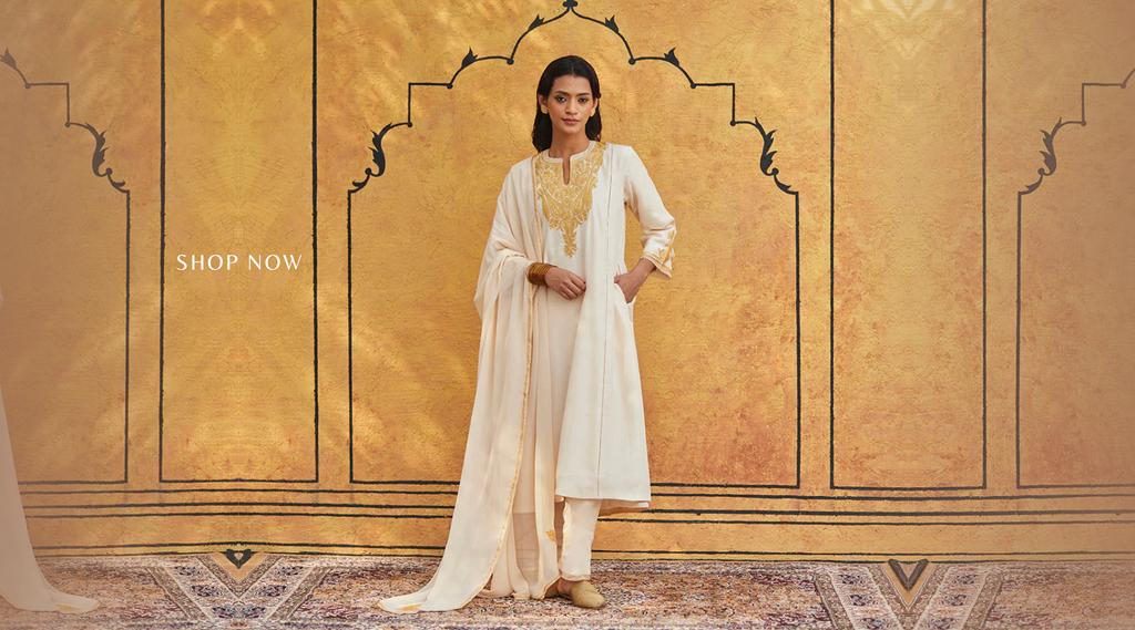 Pearl_White_Pure_Silk_Tilla_Hand_Embroidered_Suit_With_Pants_And_Dupatta_WeaverStory_01