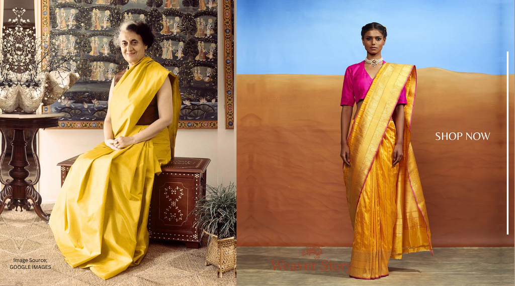 https://weaverstory.com/products/handloom-yellow-katan-silk-saree-with-stripes