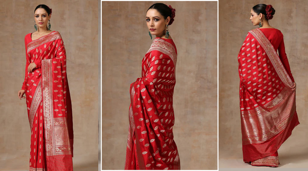 Buy Wedding Banarasi Saree in Latest Designs & Looks Online