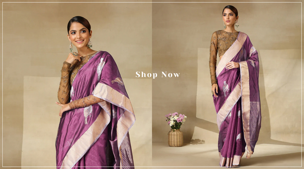 Mauve_Handloom_Pure_Chanderi_Silk_Saree_With_Eknaliya_Bird_Motifs_WeaverStory