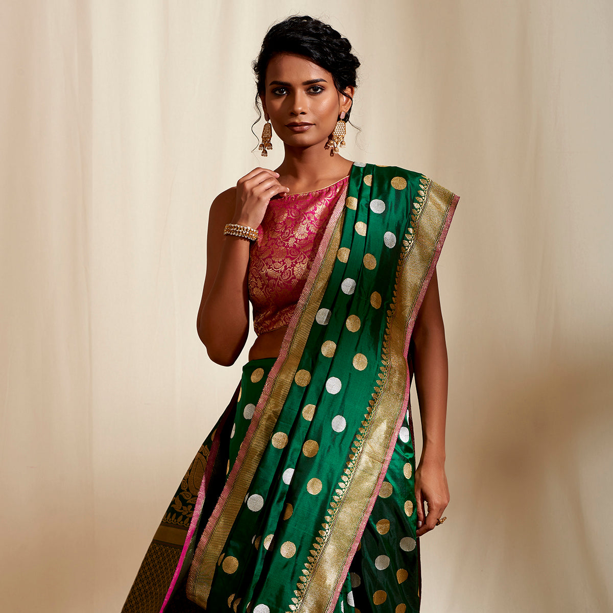 GREEN SAREES LOOK FOR PARTY