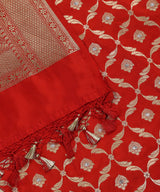 Red_Handloom_Pure_Katan_Silk_Meenakari_Banarasi_Dupatta_With_Cutwork_Jaal_WeaverStory_04