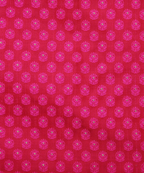 Rani Pink and Magenta Dual Tone Handloom Pure Katan Silk Zari Booti Ba -  WeaverStory