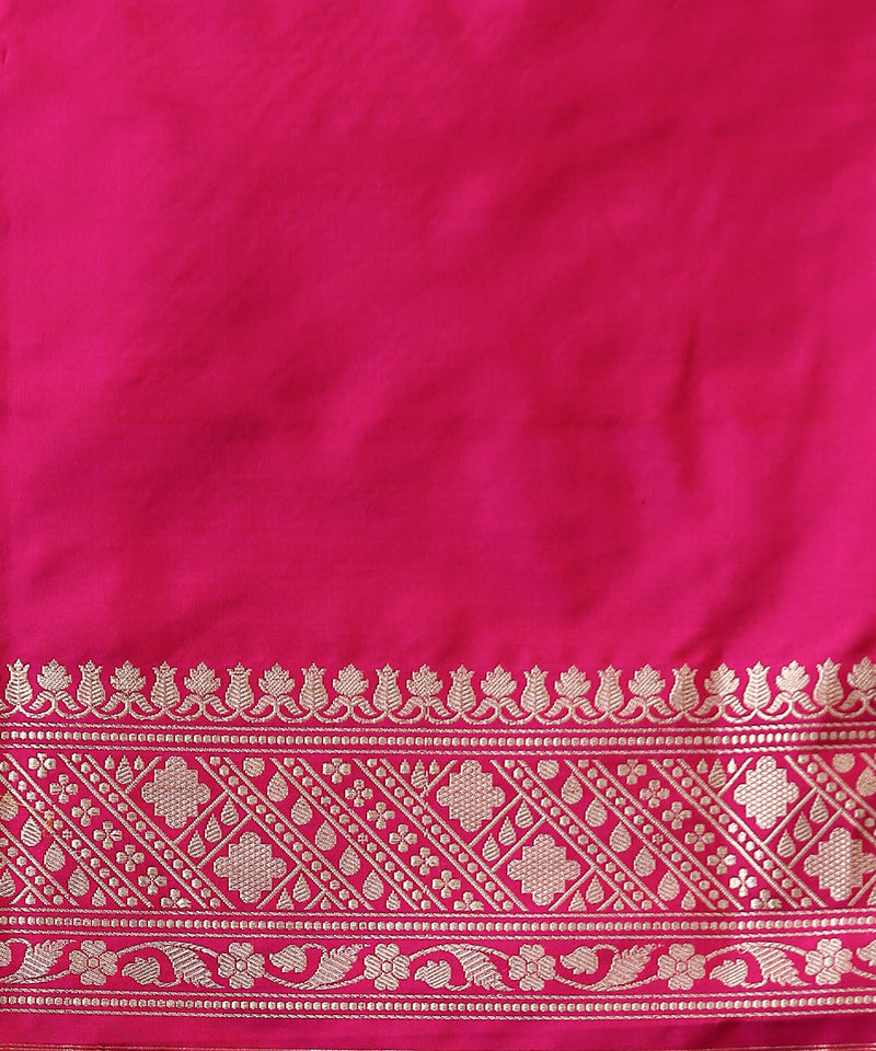 Handloom Rani Pink Kadhwa Pure Katan Silk Banarasi Saree | WeaverStory