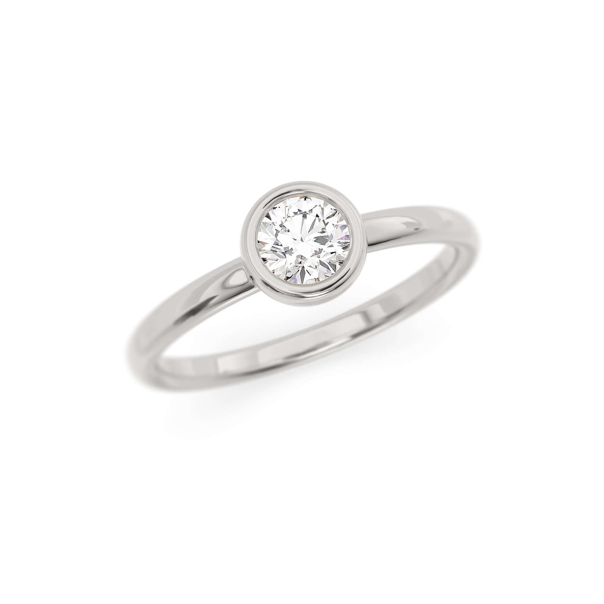 Classic Bezel Round Solitaire Ring | Natural or Lab-Grown Diamond ...