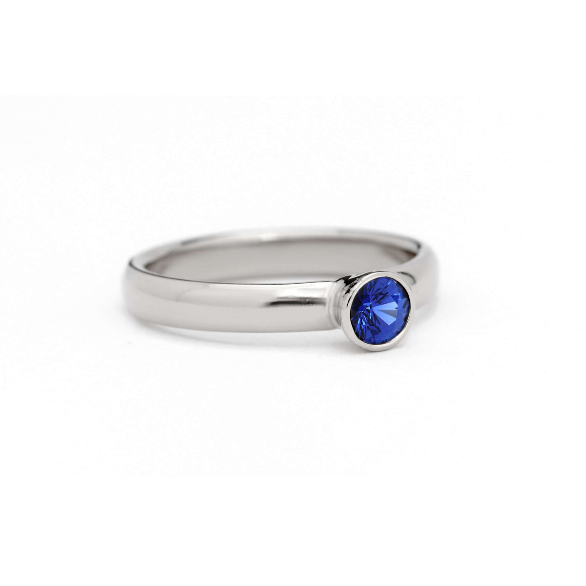 Natural Ceylon Blue Sapphire Ring | Palladium White Gold - Alysha Whitfield
