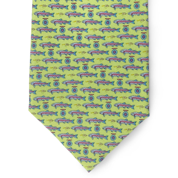 Trout Fly Fishing Necktie, 100% Silk Tie