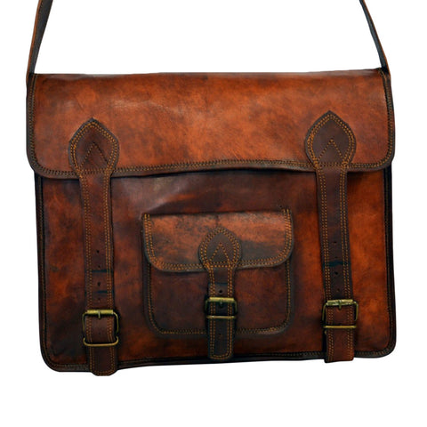 Vintage Leather Messenger Bag, Laptop Bag for Men