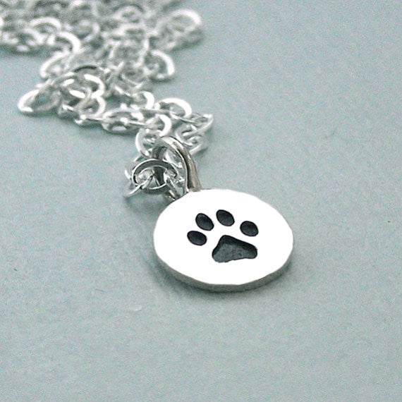 tiny paw print necklace