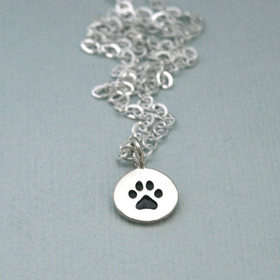 tiny paw print necklace