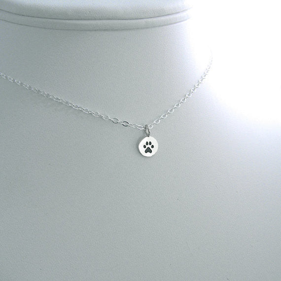 tiny paw print necklace