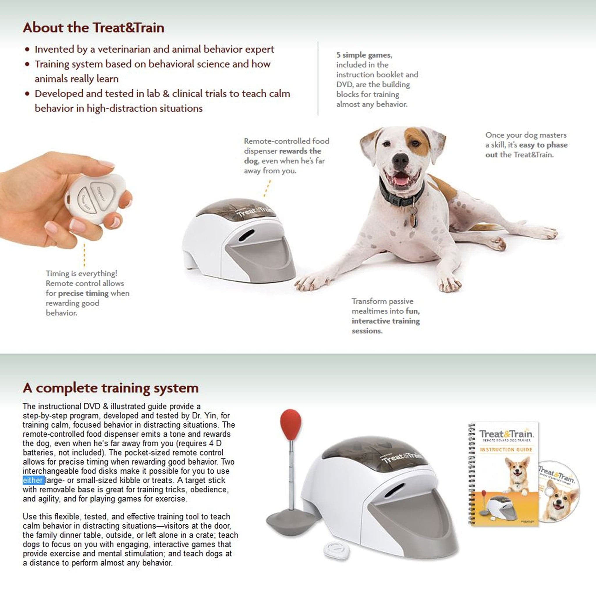 Treat &amp; Train Remote Reward Dog Trainer